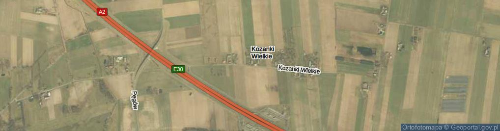 Zdjęcie satelitarne Kozanki Wielkie ul.